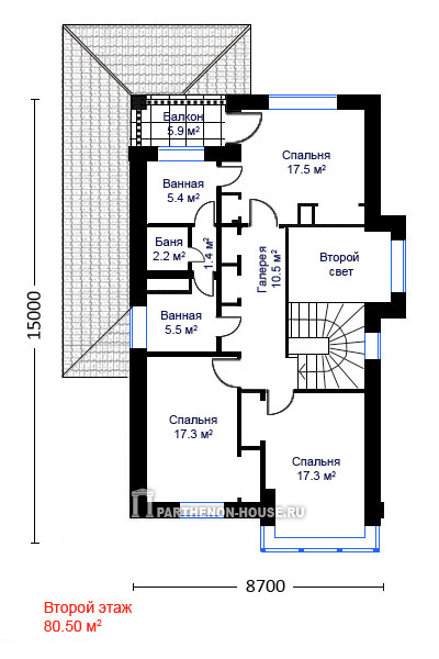 2 этаж проекта дома СДК 180-0